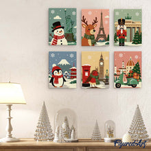 Load image into Gallery viewer, Mini Paint by numbers 6"x8" (6 pieces) - Holiday Destinations