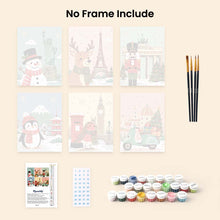 Load image into Gallery viewer, Mini Paint by numbers 6"x8" (6 pieces) - Holiday Destinations