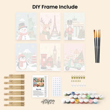 Load image into Gallery viewer, Mini Paint by numbers 6"x8" (6 pieces) - Holiday Destinations