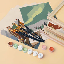 Load image into Gallery viewer, Mini Paint by numbers 6"x8" (6 pieces) - Winter Village Collection