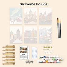 Load image into Gallery viewer, Mini Paint by numbers 6"x8" (6 pieces) - Winter Village Collection