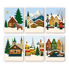 Load image into Gallery viewer, Mini Paint by numbers 6"x8" (6 pieces) - Christmas in Europe Figured'Art
