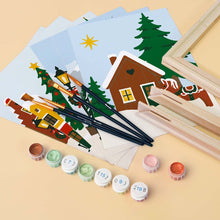 Load image into Gallery viewer, Mini Paint by numbers 6"x8" (6 pieces) - Christmas in Europe