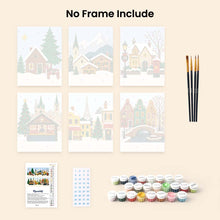 Load image into Gallery viewer, Mini Paint by numbers 6"x8" (6 pieces) - Christmas in Europe