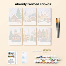 Load image into Gallery viewer, Mini Paint by numbers 6"x8" (6 pieces) - Christmas in Europe