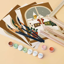 Load image into Gallery viewer, Mini Paint by numbers 6"x8" (6 pieces) - Christmas Window Views