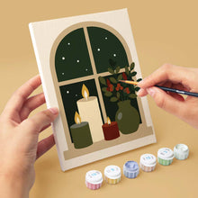 Load image into Gallery viewer, Mini Paint by numbers 6"x8" (6 pieces) - Christmas Window Views