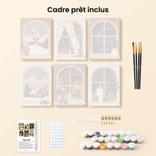 Load image into Gallery viewer, Mini Paint by numbers 6"x8" (6 pieces) - Christmas Window Views