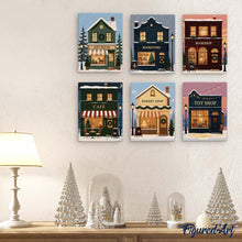 Load image into Gallery viewer, Mini Paint by numbers 6"x8" (6 pieces) - Festive Village