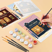 Load image into Gallery viewer, Mini Paint by numbers 6"x8" (6 pieces) - Festive Village