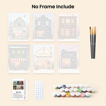 Load image into Gallery viewer, Mini Paint by numbers 6"x8" (6 pieces) - Festive Village