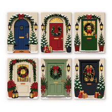 Load image into Gallery viewer, Mini Paint by numbers 6"x8" (6 pieces) - Christmas Front Doors Figured'Art