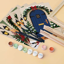 Load image into Gallery viewer, Mini Paint by numbers 6"x8" (6 pieces) - Christmas Front Doors