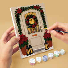 Load image into Gallery viewer, Mini Paint by numbers 6"x8" (6 pieces) - Christmas Front Doors