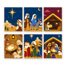 Load image into Gallery viewer, Mini Paint by numbers 6"x8" (6 pieces) - The Nativity Story Figured'Art