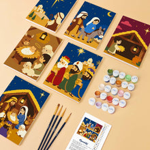 Load image into Gallery viewer, Mini Paint by numbers 6"x8" (6 pieces) - The Nativity Story