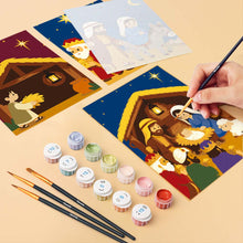 Load image into Gallery viewer, Mini Paint by numbers 6"x8" (6 pieces) - The Nativity Story