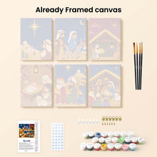Load image into Gallery viewer, Mini Paint by numbers 6"x8" (6 pieces) - The Nativity Story