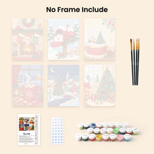 Load image into Gallery viewer, Mini Paint by numbers 6"x8" (6 pieces) - Christmas Memories