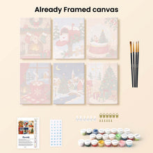 Load image into Gallery viewer, Mini Paint by numbers 6"x8" (6 pieces) - Christmas Memories