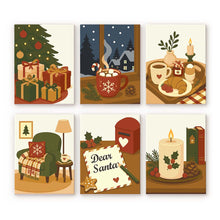 Load image into Gallery viewer, Mini Paint by numbers 6"x8" (6 pieces) - Festive Winter Moments Figured'Art