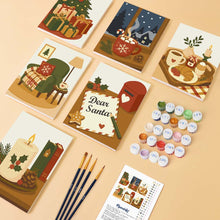 Load image into Gallery viewer, Mini Paint by numbers 6"x8" (6 pieces) - Festive Winter Moments