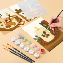 Load image into Gallery viewer, Mini Paint by numbers 6"x8" (6 pieces) - Festive Winter Moments