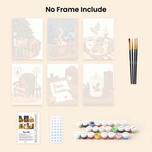 Load image into Gallery viewer, Mini Paint by numbers 6"x8" (6 pieces) - Festive Winter Moments
