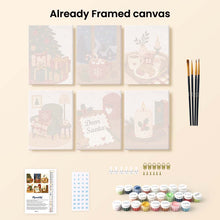 Load image into Gallery viewer, Mini Paint by numbers 6"x8" (6 pieces) - Festive Winter Moments