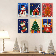 Load image into Gallery viewer, Mini Paint by numbers 6"x8" (6 pieces) - Festive Winter Favorites