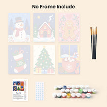 Load image into Gallery viewer, Mini Paint by numbers 6"x8" (6 pieces) - Festive Winter Favorites