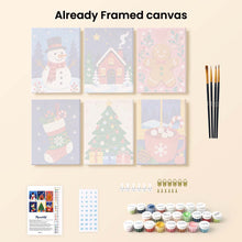 Load image into Gallery viewer, Mini Paint by numbers 6"x8" (6 pieces) - Festive Winter Favorites