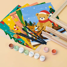 Load image into Gallery viewer, Mini Paint by numbers 6"x8" (6 pieces) - Christmas Teddy Bears