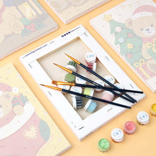 Load image into Gallery viewer, Mini Paint by numbers 6"x8" (6 pieces) - Christmas Teddy Bears