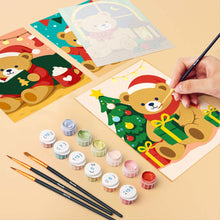 Load image into Gallery viewer, Mini Paint by numbers 6"x8" (6 pieces) - Christmas Teddy Bears