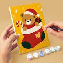 Load image into Gallery viewer, Mini Paint by numbers 6"x8" (6 pieces) - Christmas Teddy Bears