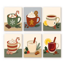 Load image into Gallery viewer, Mini Paint by numbers 6"x8" (6 pieces) - Cozy Winter Drinks Figured'Art