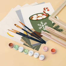 Load image into Gallery viewer, Mini Paint by numbers 6"x8" (6 pieces) - Cozy Winter Drinks