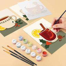 Load image into Gallery viewer, Mini Paint by numbers 6"x8" (6 pieces) - Cozy Winter Drinks