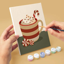 Load image into Gallery viewer, Mini Paint by numbers 6"x8" (6 pieces) - Cozy Winter Drinks