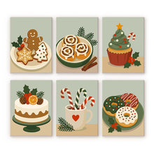Load image into Gallery viewer, Mini Paint by numbers 6"x8" (6 pieces) - Christmas Sweets Figured'Art