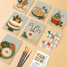 Load image into Gallery viewer, Mini Paint by numbers 6"x8" (6 pieces) - Christmas Sweets