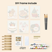Load image into Gallery viewer, Mini Paint by numbers 6"x8" (6 pieces) - Christmas Sweets