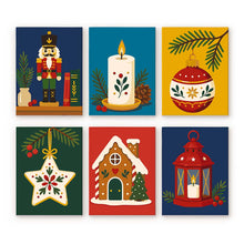 Load image into Gallery viewer, Mini Paint by numbers 6"x8" (6 pieces) - Christmas Traditions Figured'Art