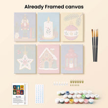 Load image into Gallery viewer, Mini Paint by numbers 6"x8" (6 pieces) - Christmas Traditions