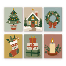 Load image into Gallery viewer, Mini Paint by numbers 6"x8" (6 pieces) - Christmas Ornament Collection Figured'Art