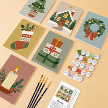 Load image into Gallery viewer, Mini Paint by numbers 6"x8" (6 pieces) - Christmas Ornament Collection