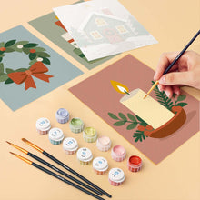 Load image into Gallery viewer, Mini Paint by numbers 6"x8" (6 pieces) - Christmas Ornament Collection