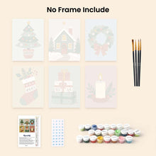 Load image into Gallery viewer, Mini Paint by numbers 6"x8" (6 pieces) - Christmas Ornament Collection
