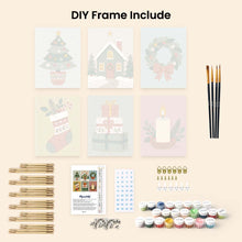 Load image into Gallery viewer, Mini Paint by numbers 6"x8" (6 pieces) - Christmas Ornament Collection